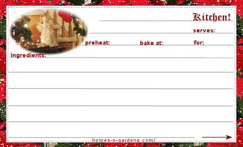 3x5 christmas recipe card