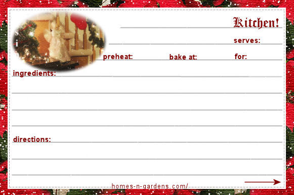 4x6 christmas recipe card