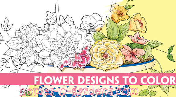 floral designs to colour