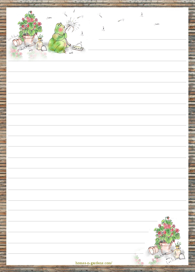 frog clip art notepaper