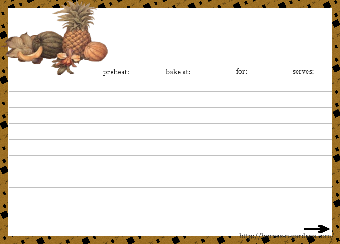 Free recipe cards 5x7  lined printable templates 